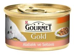 Gourmet Gold Parça Etli Soslu Alabalık ve Sebzeli Kedi Konservesi 85 Gr
