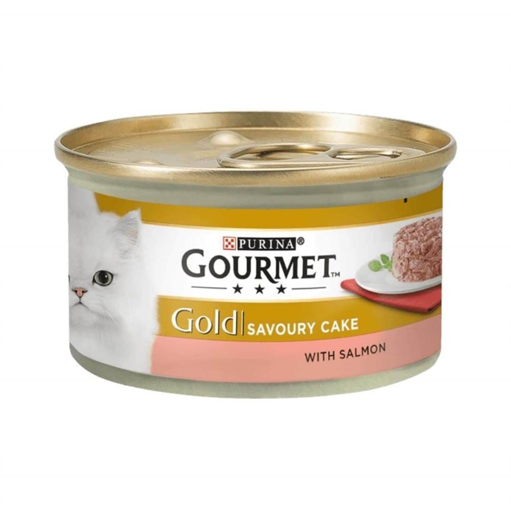 Gourmet Gold Savoury Cake Somonlu Yetişkin Kedi Konservesi 85gr