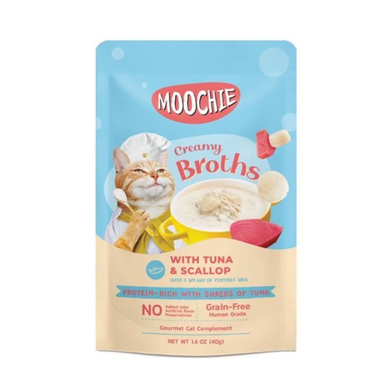 MOOCHIE Ton Balıklı ve Deniz Taraklı Kedi Çorbası 40gr