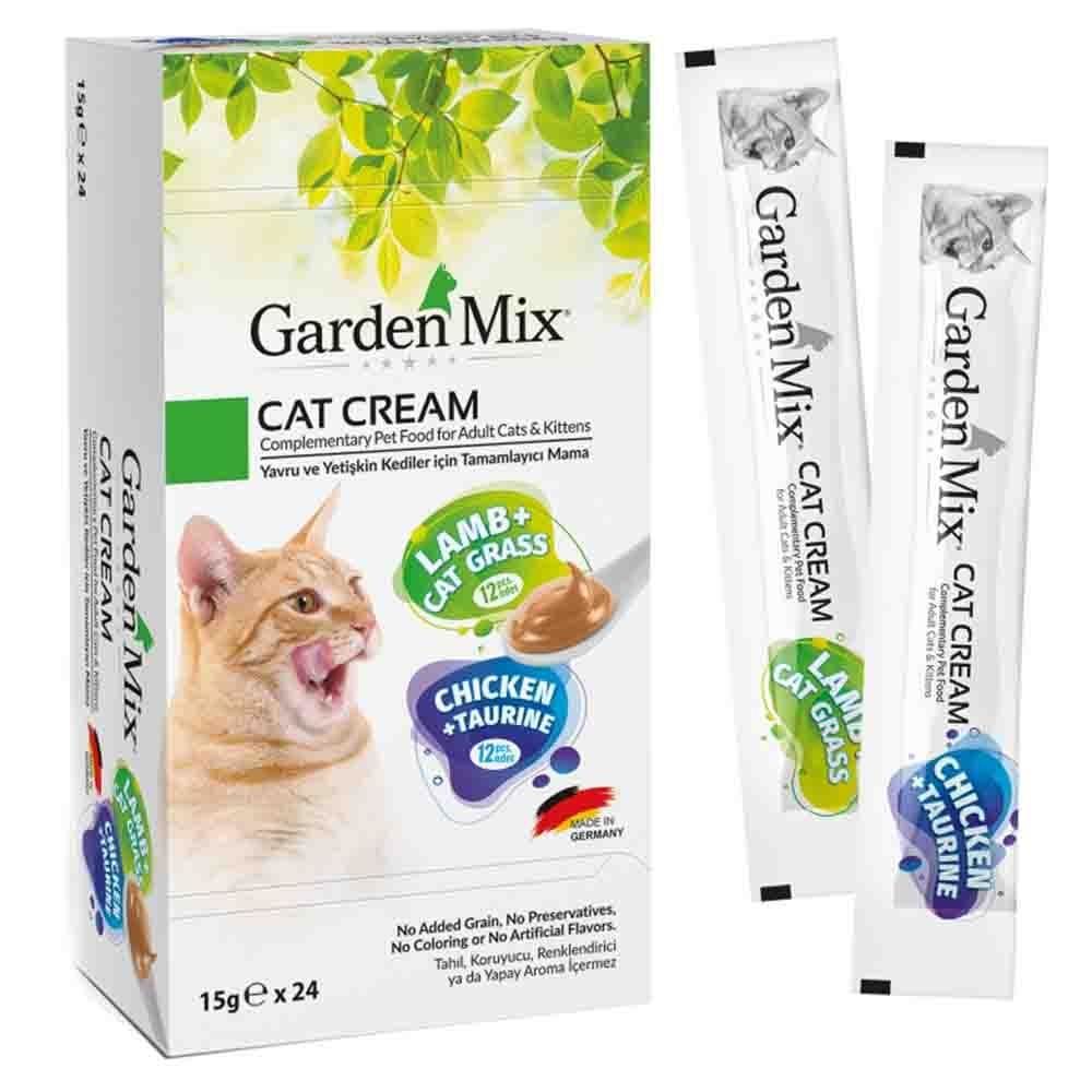 Garden Mix Kuzulu ve Tavuklu Krema Kedi Ödül Maması 15gr (24'lü)