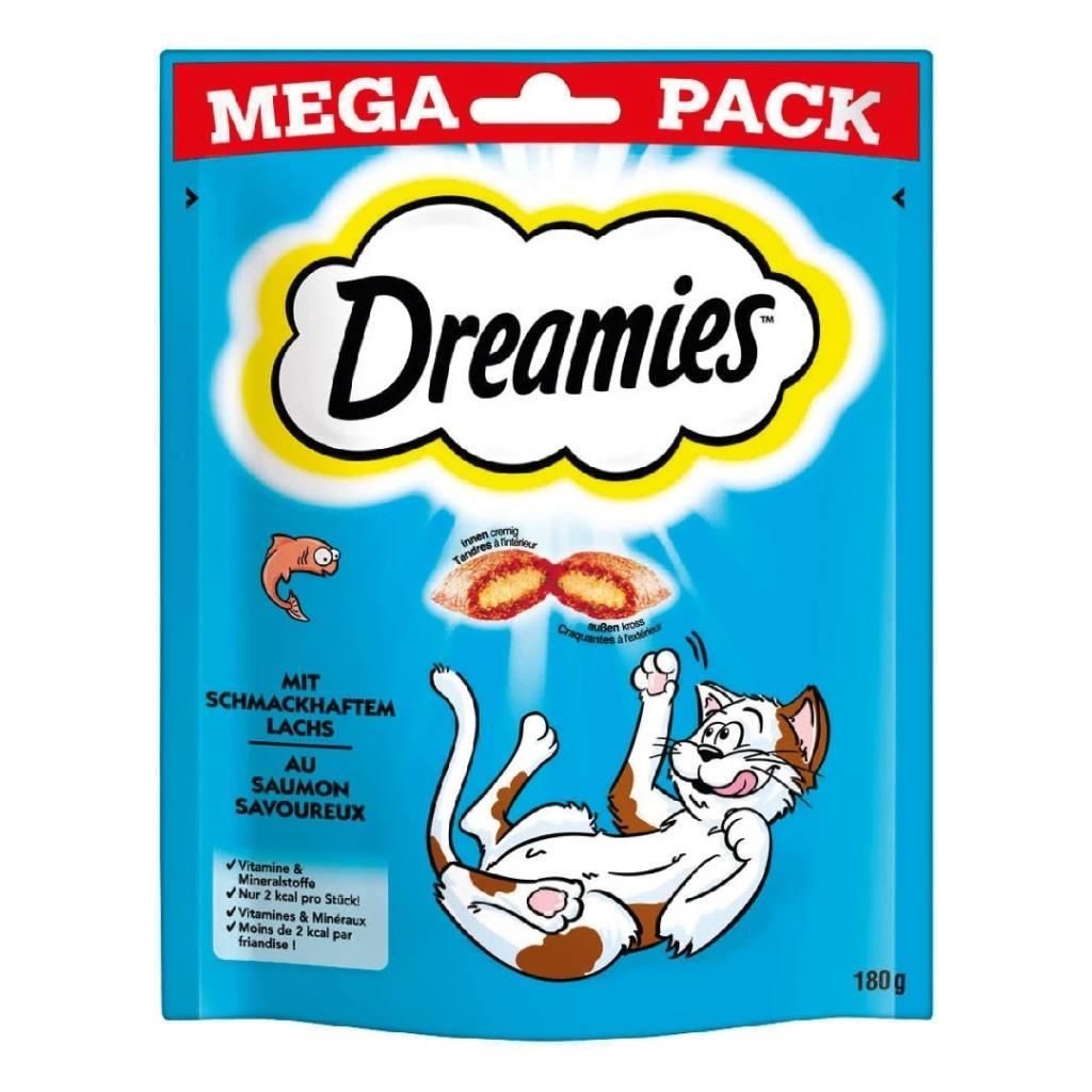 Dreamies Mega Pack İç Dolgulu Somonlu Kedi Ödül Bisküvisi 180gr