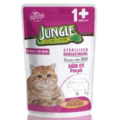 Jungle Pouch Dana Eti Parçalı Kısırlaştırılmış Kedi Konservesi 100gr