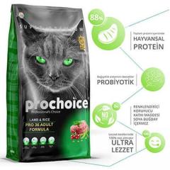 Pro Choice Pro 36 Kuzulu ve Pirinçli Yetişkin Kedi Maması 2kg