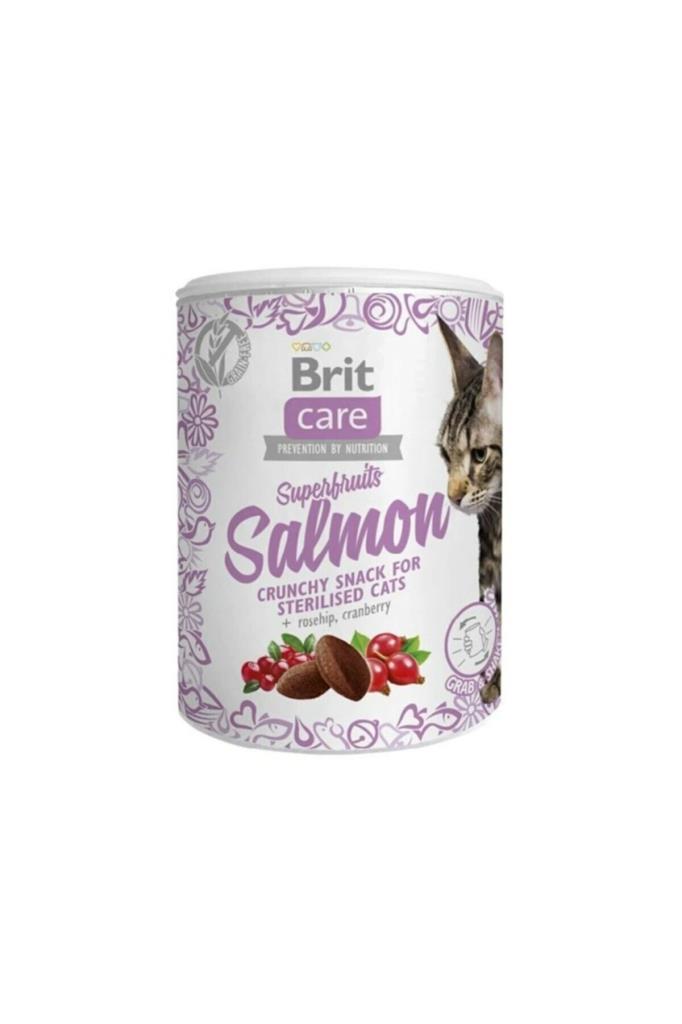 Brit Care Snack Superfruits Somonlu Tahılsız Kısır Kedi Ödül Maması 100 gr