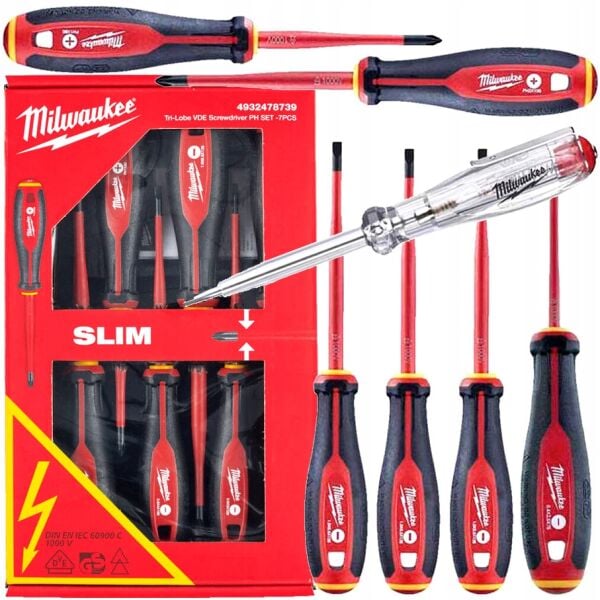 Milwaukee T4932478739 TRI-LOBE VDE Tornavida PH Set 7 Parça