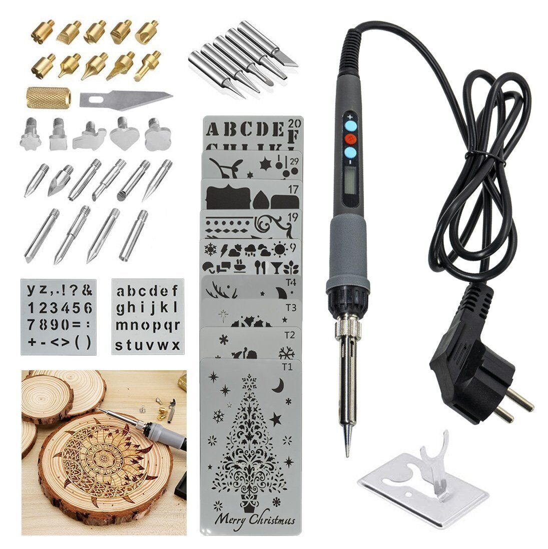 ROX Wood Dijital Isı Ayarlı Ahşap Yakma Seti 46 Parça (153ROX0143)