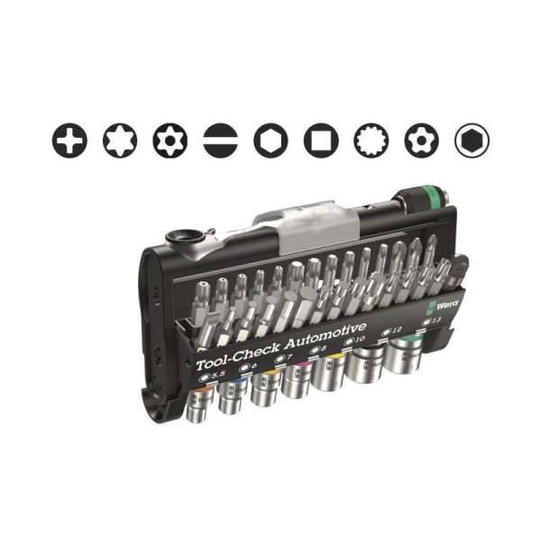 WERA Tool-Check Automotive1 Mini Lokma ve Bits Uç Seti (05200995001)