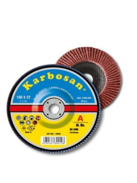 Karbosan 180mm 80 Kum AO Flap Disk Zımpara Premium Line 983225