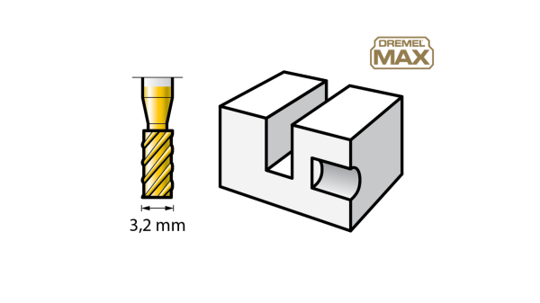 DREMEL MAX 194DM Silindir Tip Freze Ucu 7.8 mm Titanyum Kaplı (26150194DM)