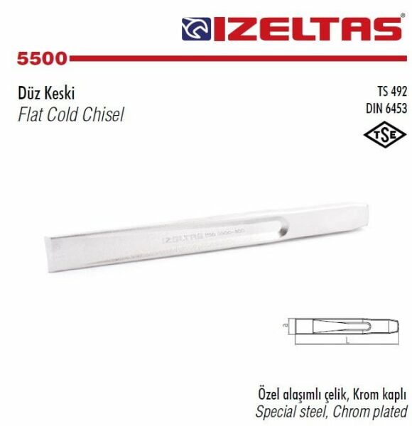 İZELTAŞ Düz Krom Keski 200 mm (5500230200)