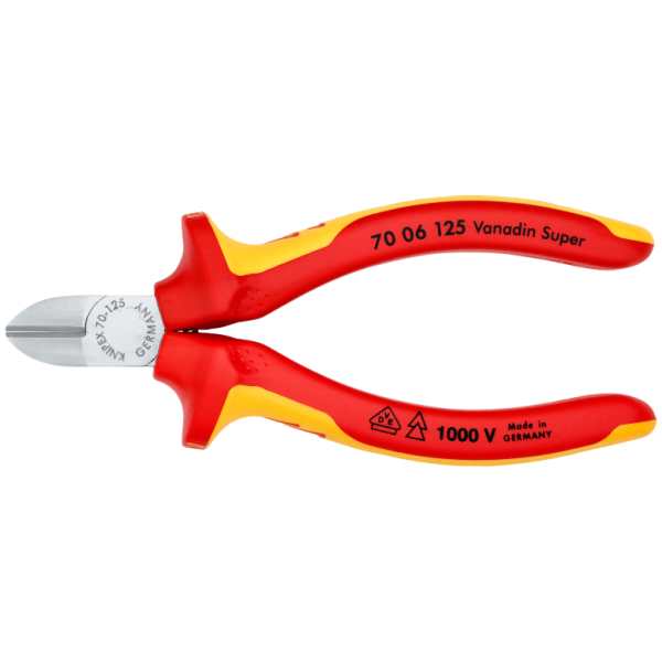 KNIPEX VDE 1000 Volt Elektrikçi Yan Keski 125 mm (7006125)