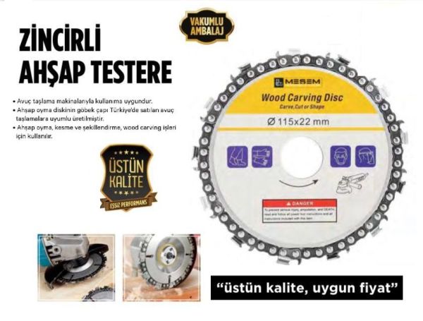 Meşem 929 Zincirli Ahşap Testere 115mmX22mm