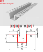 |FG15| Fuga Profil 3 metre/ 50 adet (20mm Çift Kanat) Ral 9016