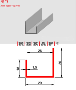 |FG17| Fuga Profil 3 metre/ 50 adet (29mm U Fuga) Ral 9016