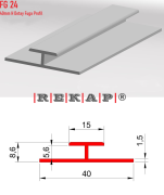 |FG24| Fuga Profil 3 metre/ 50 adet (40mm H) Ral 9016