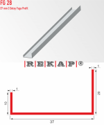 |FG28| Fuga Profil 3 metre/ 50 adet (37mm C) Ral 9016