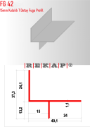 |FG42| Fuga Profil 3 metre/ 50 adet (15mm Kulaklı T) Ral 9016