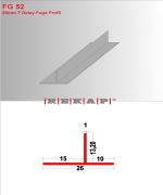 |FG52| Fuga Profil 3 metre/ 50 adet (26mm T) Ral 9016