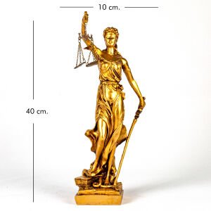 Adalet Heykeli (Themis) Altın 10x40x9 Cm.