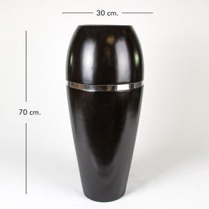 Saksı Şeritli Vasso 30x70 Cm. Siyah - Lame Şeritli