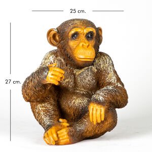 Küçük Şempanze Biblo Kahverengi 25x27x20 Cm.