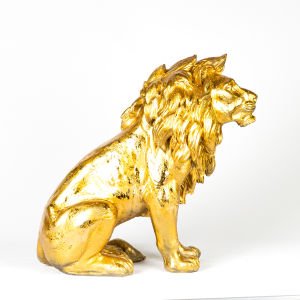 Altın Varaklı Altın Yeleli Aslan Biblo Gold 50x50x24 Cm.