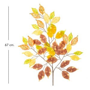 Yapay Sonbahar Dalı Sarı-Kahverengi (Ebat 60 Cm.)
