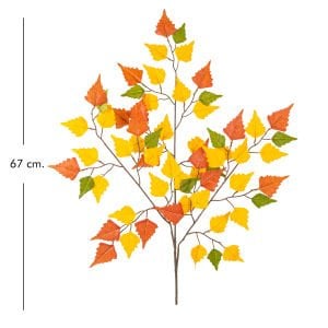 Yapay Sonbahar Dalı Sarı-Turuncu (Ebat 67 Cm.)