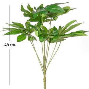 Yapay Bitki Fatsia-Japon Çınarı Gerçek Dokulu 9 Yaprak Yeşil 48 Cm.