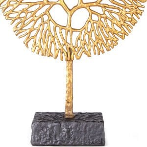 Metal Dekor Ağaç Figürlü Gold-Siyah 16x10,5x53 Cm.