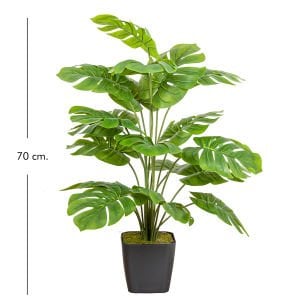 Yapay Deve Tabanı Bitkisi (Monstera Ağacı) 18 Yapraklı Yeşil 70 Cm.