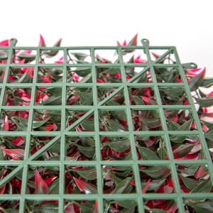 Yapay Çay Bitkisi Tabaka Kırmızı 50X50 Cm. UV KORUMALI - Dış Mekan Uyumlu