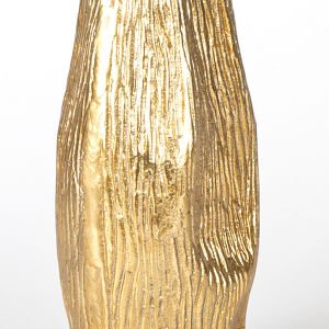 Dekoratif Metal Vazo Kabartma Gold 13x29x11 Cm.