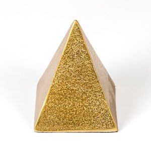 Dekoratif Metal Piramit Gold 8x9.5X8 Cm.