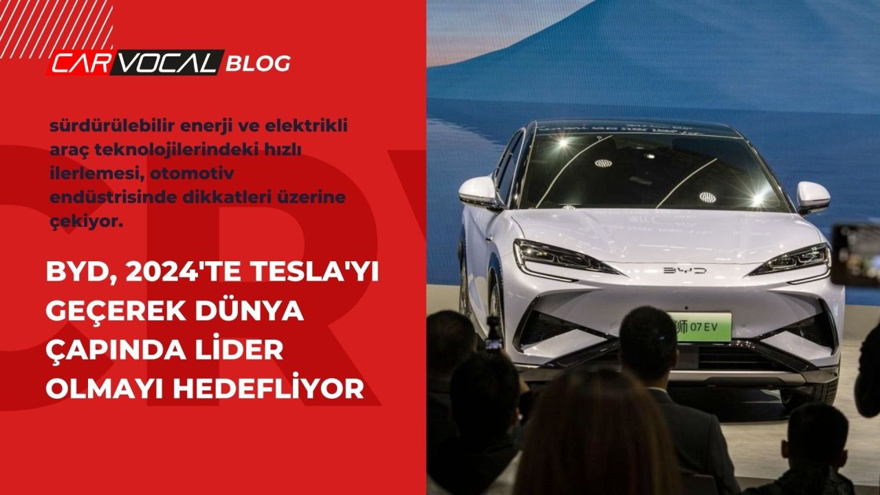 BYD, 2024'te Tesla'yı Geçerek Dünya Çapında Lider Olmayı Hedefliyor