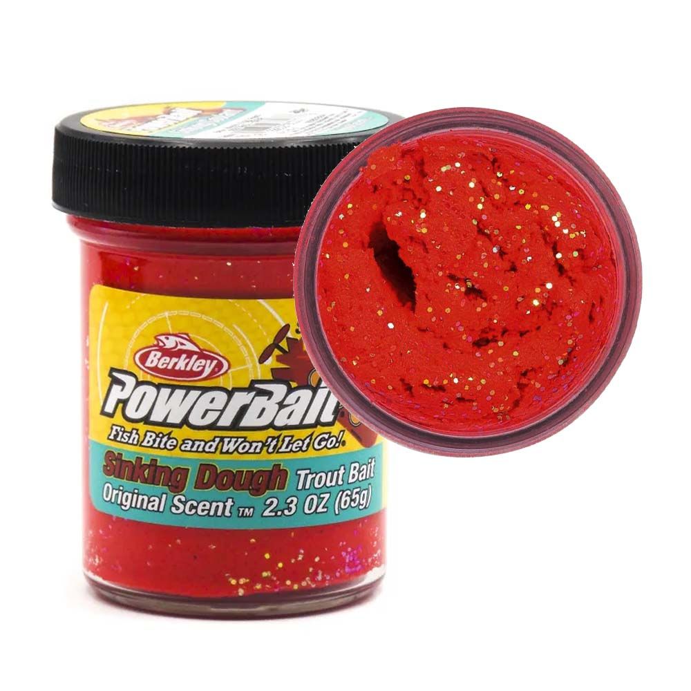 Berkley Powerbait Sinking Glitter Trout Bait Sahte Yem-Snk Slmn Egg Red