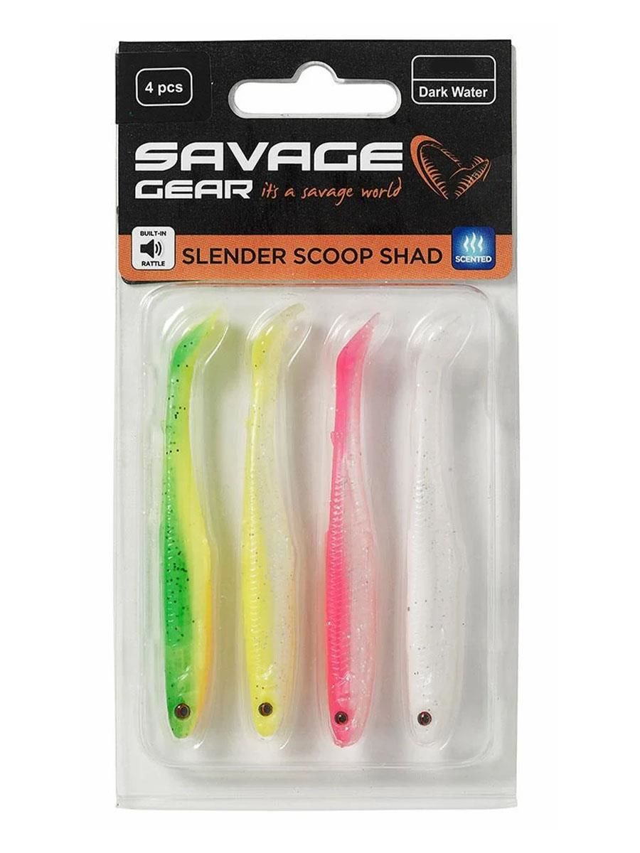 Savage Gear Slender Scoop Shad 9cm 4gr Dark Water Mix Silikon Yem