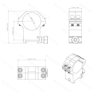 VictOptics 30mm Orta Profil Dürbün Montaj Halkaları VIMW-12