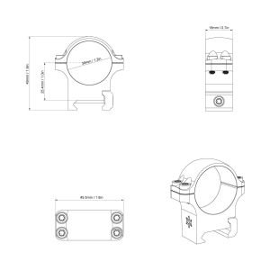 X-ACCU 30mm Çelik Weaver Düşük Profil Dürbün Halkaları XASR-S11