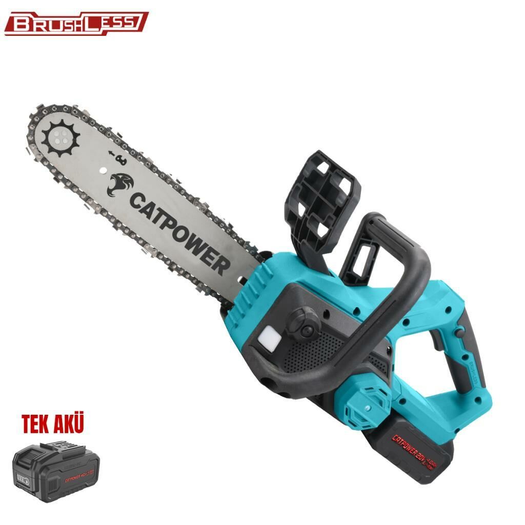 CATPOWER 1335 Kömürsüz Akülü Ağaç Kesme Motoru 30Cm Pala 20V 4.0Ah (Tek Akülü)