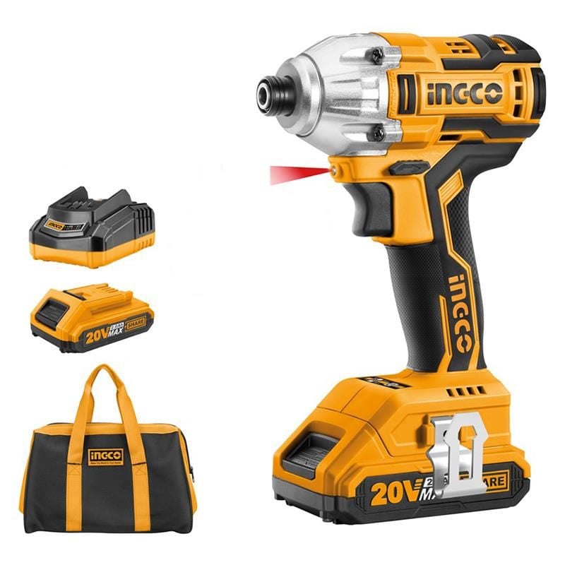 INGCO CIRLI2002 Li-ion Akülü Vidalama Kömürsüz 1/4'''' 20V 2.0Ah''