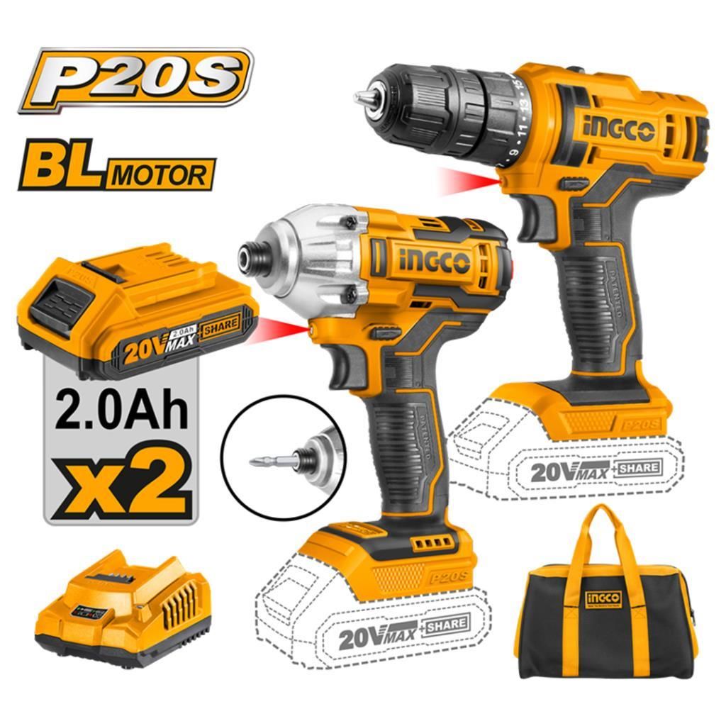 INGCO CKLI2016 Li-ion Akülü 2 li Kombo Set - Matkap ve Vidalama 20V 2.0 Ah