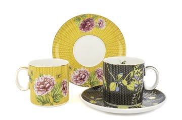 Karen 2li Pasta Tabaklı Çay Fincan Seti 6 Parça 180cc