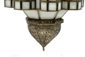 Pearly Pirinç Beyaz Avize 34x80cm