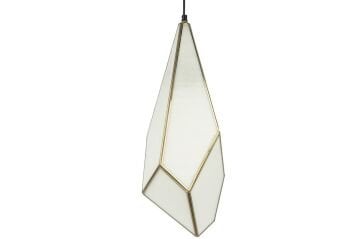 Pirinç Beyaz Avize 20x57cm