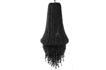 Nora Antrasit Boncuklu Taşlı Avize 35x90cm