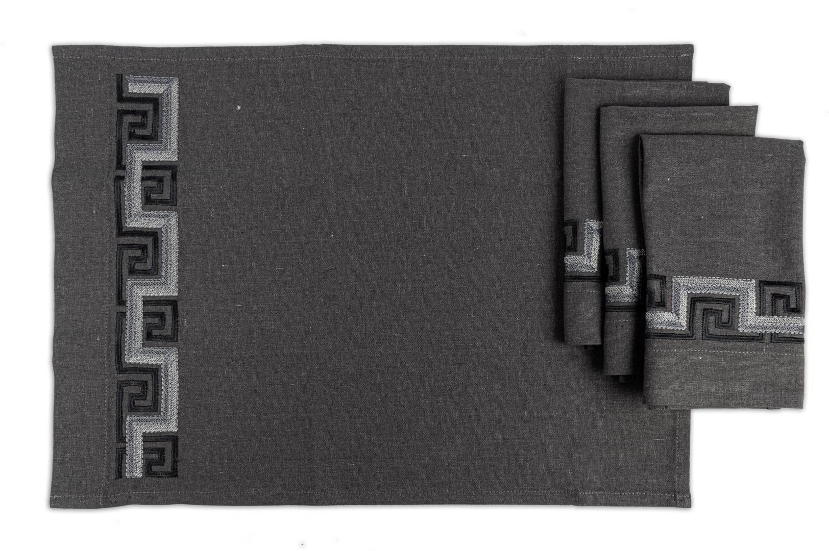 Greek El Havlusu Seti 4 lü Gri