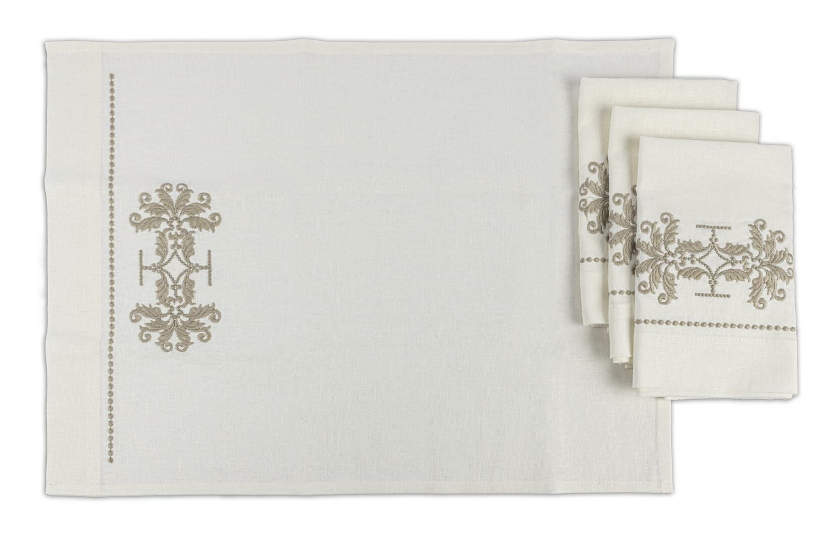 Barok El Havlusu Seti 4 lü Krem