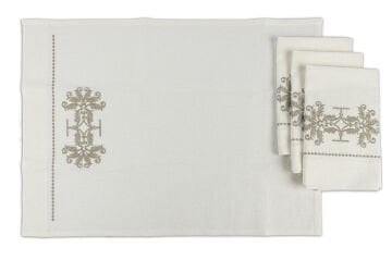 Barok El Havlusu Seti 4 lü Krem