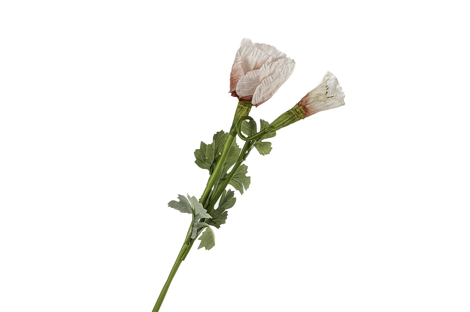 Beyaz Turuncu Gelincik Yapay Çiçek 80cm